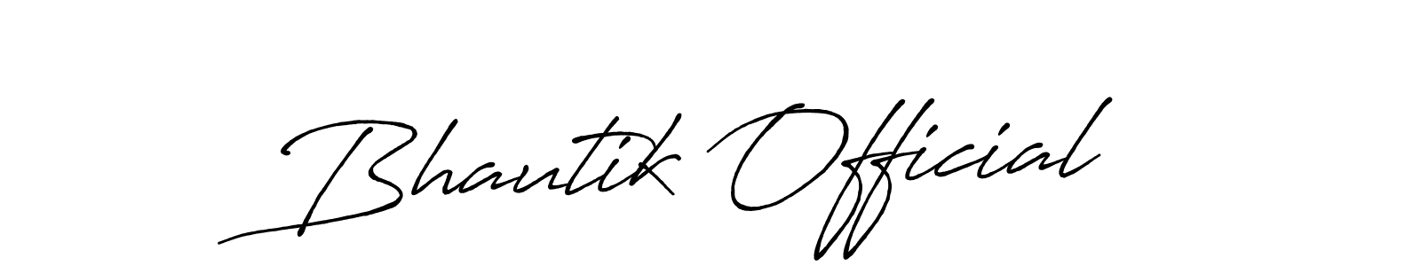 Design your own signature with our free online signature maker. With this signature software, you can create a handwritten (Antro_Vectra_Bolder) signature for name Bhautik Official. Bhautik Official signature style 7 images and pictures png