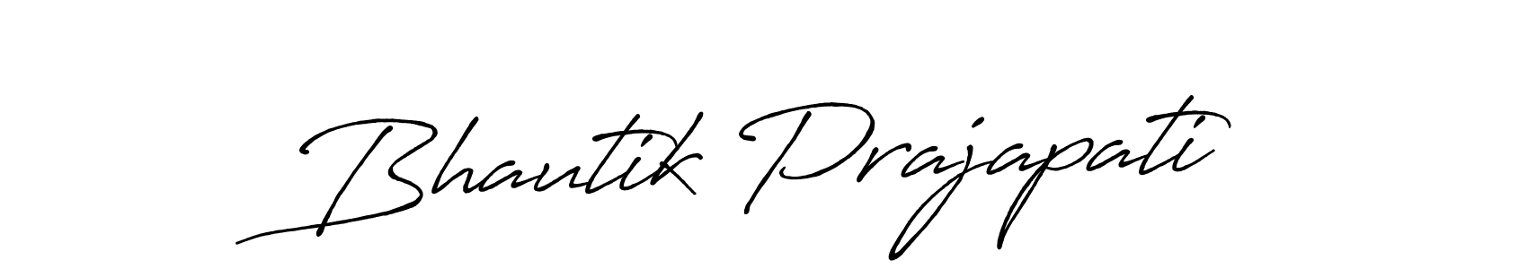 Make a beautiful signature design for name Bhautik Prajapati. With this signature (Antro_Vectra_Bolder) style, you can create a handwritten signature for free. Bhautik Prajapati signature style 7 images and pictures png