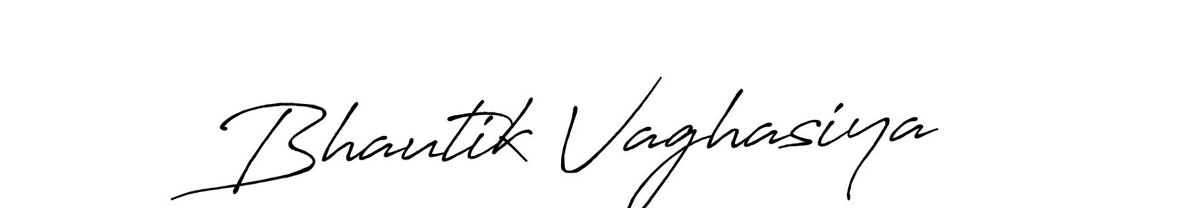 How to make Bhautik Vaghasiya name signature. Use Antro_Vectra_Bolder style for creating short signs online. This is the latest handwritten sign. Bhautik Vaghasiya signature style 7 images and pictures png