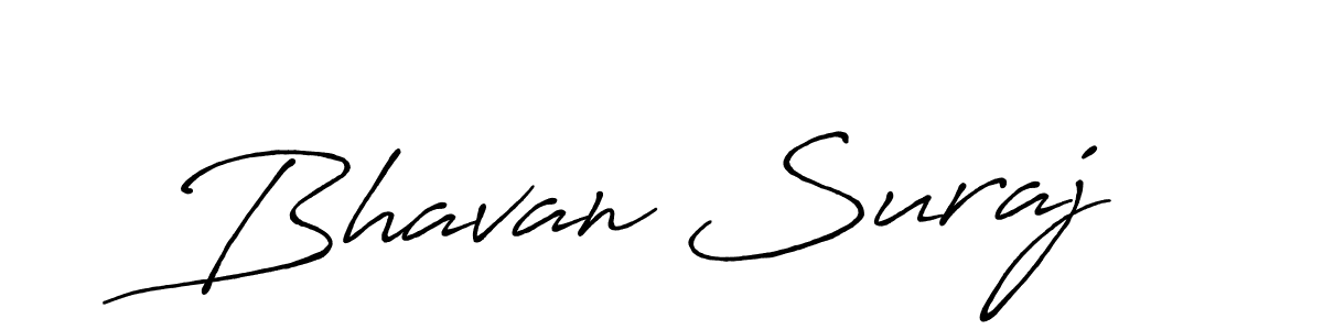 Make a beautiful signature design for name Bhavan Suraj. With this signature (Antro_Vectra_Bolder) style, you can create a handwritten signature for free. Bhavan Suraj signature style 7 images and pictures png