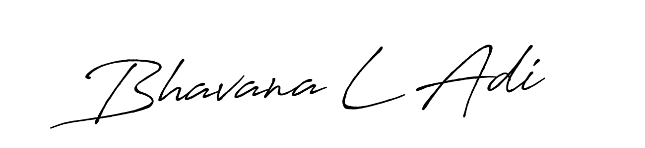 Create a beautiful signature design for name Bhavana L Adi. With this signature (Antro_Vectra_Bolder) fonts, you can make a handwritten signature for free. Bhavana L Adi signature style 7 images and pictures png