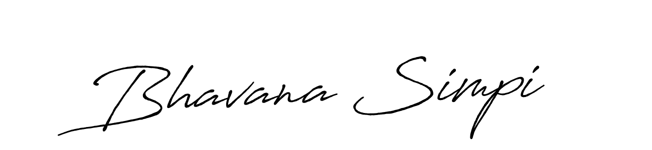 Make a beautiful signature design for name Bhavana Simpi. With this signature (Antro_Vectra_Bolder) style, you can create a handwritten signature for free. Bhavana Simpi signature style 7 images and pictures png