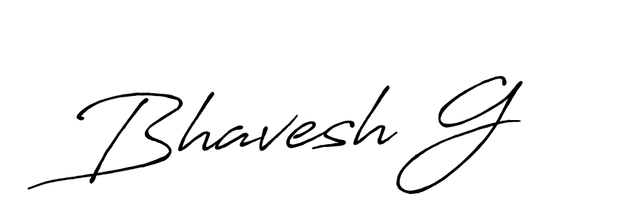 Antro_Vectra_Bolder is a professional signature style that is perfect for those who want to add a touch of class to their signature. It is also a great choice for those who want to make their signature more unique. Get Bhavesh G name to fancy signature for free. Bhavesh G signature style 7 images and pictures png