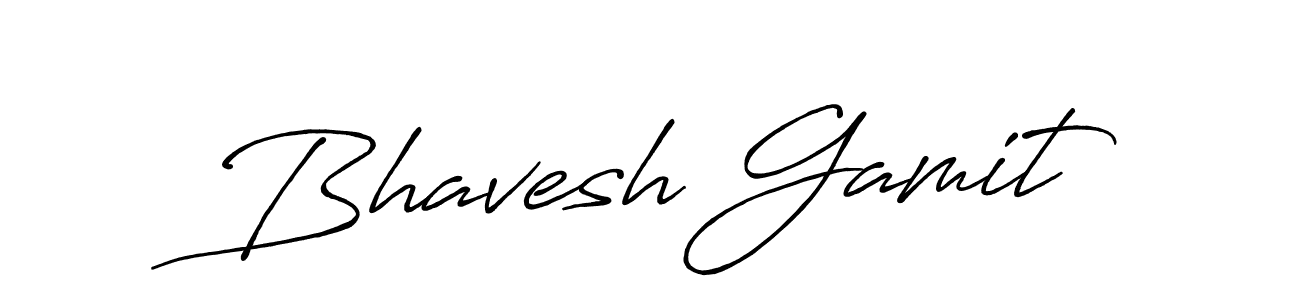 Also we have Bhavesh Gamit name is the best signature style. Create professional handwritten signature collection using Antro_Vectra_Bolder autograph style. Bhavesh Gamit signature style 7 images and pictures png