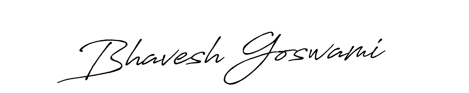 Make a beautiful signature design for name Bhavesh Goswami. With this signature (Antro_Vectra_Bolder) style, you can create a handwritten signature for free. Bhavesh Goswami signature style 7 images and pictures png
