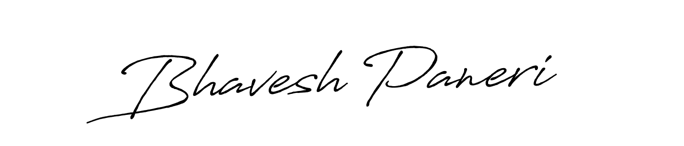 How to make Bhavesh Paneri name signature. Use Antro_Vectra_Bolder style for creating short signs online. This is the latest handwritten sign. Bhavesh Paneri signature style 7 images and pictures png