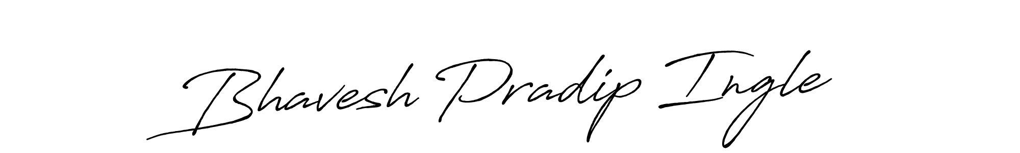 Create a beautiful signature design for name Bhavesh Pradip Ingle. With this signature (Antro_Vectra_Bolder) fonts, you can make a handwritten signature for free. Bhavesh Pradip Ingle signature style 7 images and pictures png