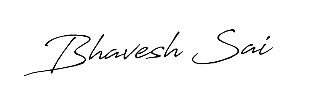 Create a beautiful signature design for name Bhavesh Sai. With this signature (Antro_Vectra_Bolder) fonts, you can make a handwritten signature for free. Bhavesh Sai signature style 7 images and pictures png