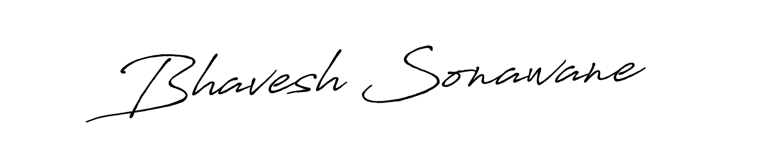 How to make Bhavesh Sonawane name signature. Use Antro_Vectra_Bolder style for creating short signs online. This is the latest handwritten sign. Bhavesh Sonawane signature style 7 images and pictures png