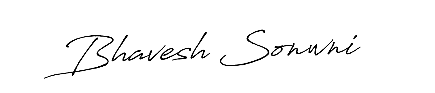 Bhavesh Sonwni stylish signature style. Best Handwritten Sign (Antro_Vectra_Bolder) for my name. Handwritten Signature Collection Ideas for my name Bhavesh Sonwni. Bhavesh Sonwni signature style 7 images and pictures png