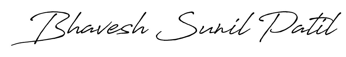 The Antro_Vectra_Bolder font transforms the name Bhavesh Sunil Patil into an executive sign with sharp precision and distinguished character. Bhavesh Sunil Patil signature style 7 images and pictures png