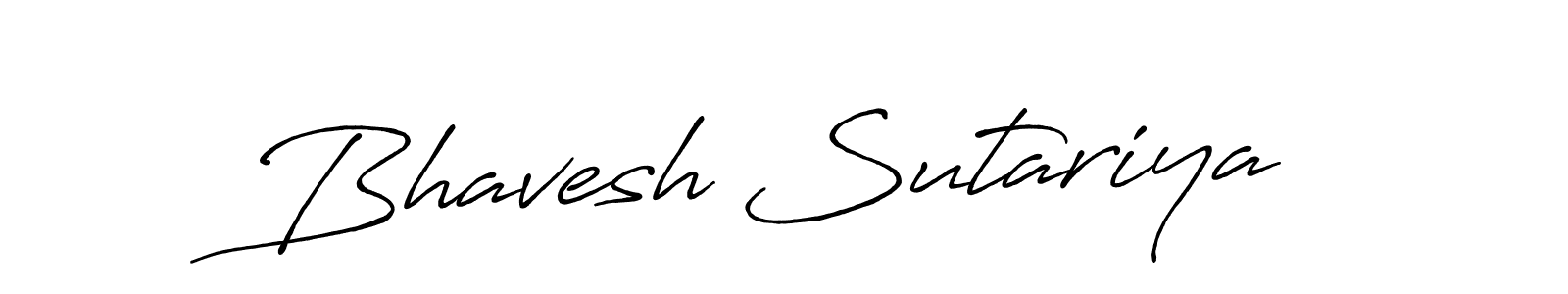 Make a beautiful signature design for name Bhavesh Sutariya. With this signature (Antro_Vectra_Bolder) style, you can create a handwritten signature for free. Bhavesh Sutariya signature style 7 images and pictures png