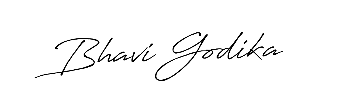 Create a beautiful signature design for name Bhavi Godika. With this signature (Antro_Vectra_Bolder) fonts, you can make a handwritten signature for free. Bhavi Godika signature style 7 images and pictures png