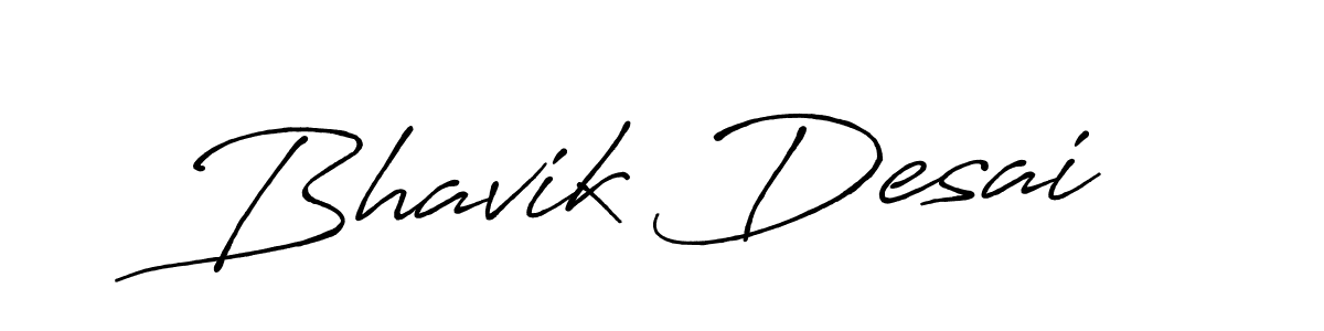 Create a beautiful signature design for name Bhavik Desai. With this signature (Antro_Vectra_Bolder) fonts, you can make a handwritten signature for free. Bhavik Desai signature style 7 images and pictures png