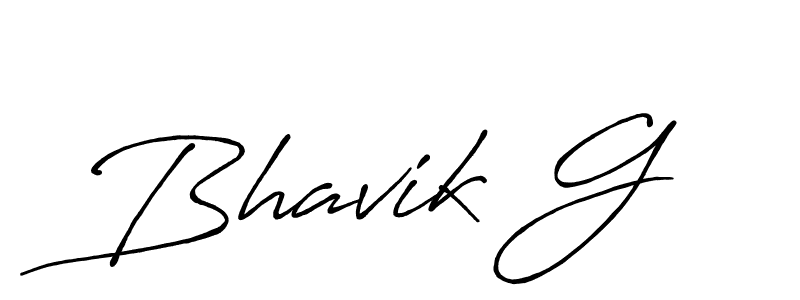 The best way (Antro_Vectra_Bolder) to make a short signature is to pick only two or three words in your name. The name Bhavik G include a total of six letters. For converting this name. Bhavik G signature style 7 images and pictures png