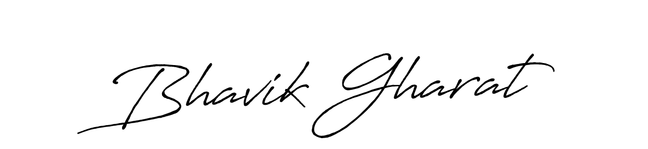 Make a beautiful signature design for name Bhavik Gharat. With this signature (Antro_Vectra_Bolder) style, you can create a handwritten signature for free. Bhavik Gharat signature style 7 images and pictures png