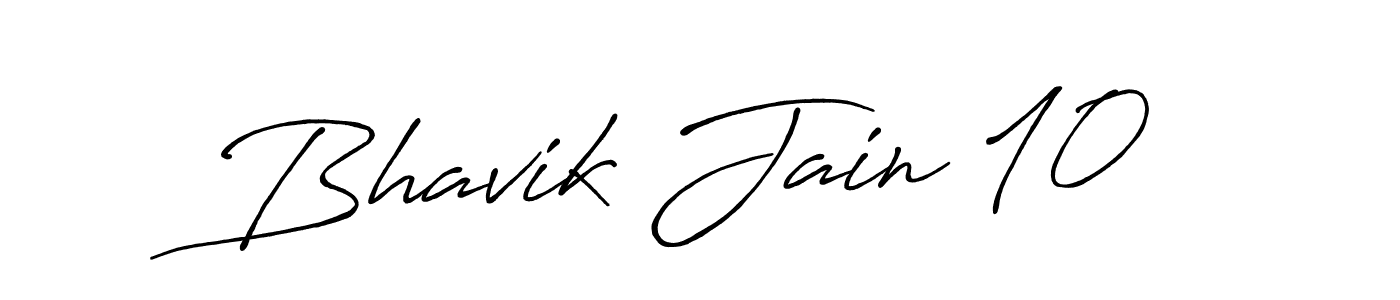 How to make Bhavik Jain 10 name signature. Use Antro_Vectra_Bolder style for creating short signs online. This is the latest handwritten sign. Bhavik Jain 10 signature style 7 images and pictures png