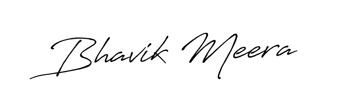 Make a beautiful signature design for name Bhavik Meera. With this signature (Antro_Vectra_Bolder) style, you can create a handwritten signature for free. Bhavik Meera signature style 7 images and pictures png