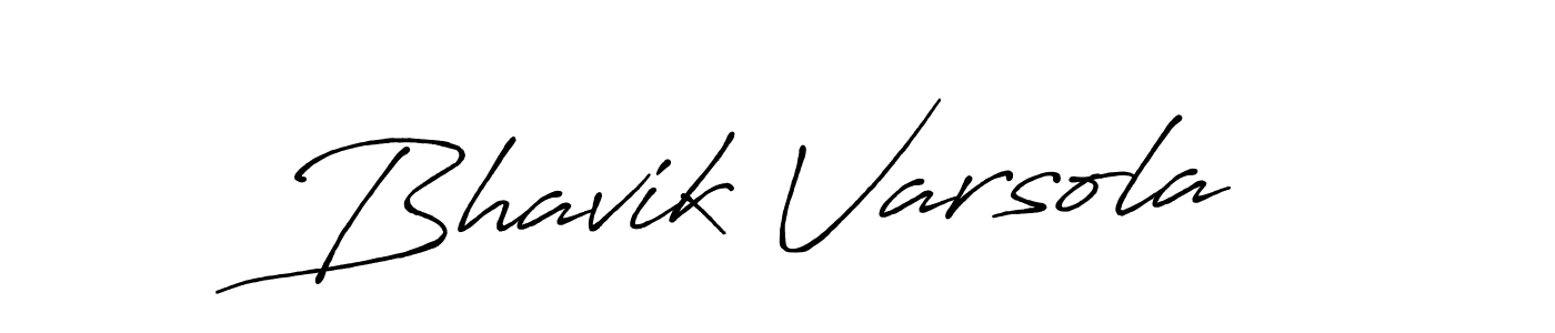 Create a beautiful signature design for name Bhavik Varsola. With this signature (Antro_Vectra_Bolder) fonts, you can make a handwritten signature for free. Bhavik Varsola signature style 7 images and pictures png