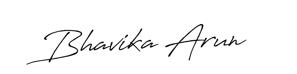 The best way (Antro_Vectra_Bolder) to make a short signature is to pick only two or three words in your name. The name Bhavika Arun include a total of six letters. For converting this name. Bhavika Arun signature style 7 images and pictures png