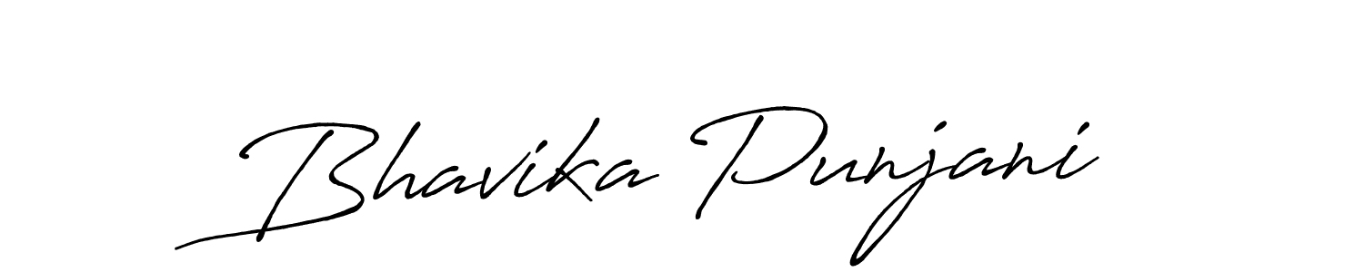 Bhavika Punjani stylish signature style. Best Handwritten Sign (Antro_Vectra_Bolder) for my name. Handwritten Signature Collection Ideas for my name Bhavika Punjani. Bhavika Punjani signature style 7 images and pictures png