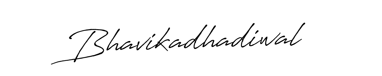 Create a beautiful signature design for name Bhavikadhadiwal. With this signature (Antro_Vectra_Bolder) fonts, you can make a handwritten signature for free. Bhavikadhadiwal signature style 7 images and pictures png