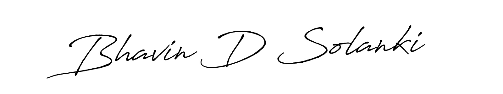 Create a beautiful signature design for name Bhavin D Solanki. With this signature (Antro_Vectra_Bolder) fonts, you can make a handwritten signature for free. Bhavin D Solanki signature style 7 images and pictures png