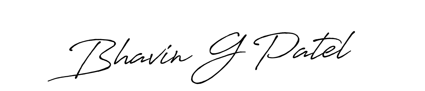 How to make Bhavin G Patel name signature. Use Antro_Vectra_Bolder style for creating short signs online. This is the latest handwritten sign. Bhavin G Patel signature style 7 images and pictures png