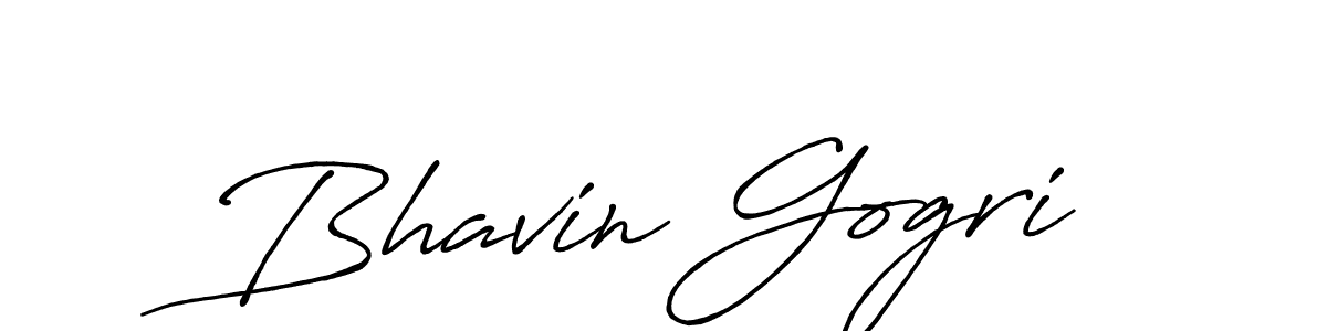 Bhavin Gogri stylish signature style. Best Handwritten Sign (Antro_Vectra_Bolder) for my name. Handwritten Signature Collection Ideas for my name Bhavin Gogri. Bhavin Gogri signature style 7 images and pictures png