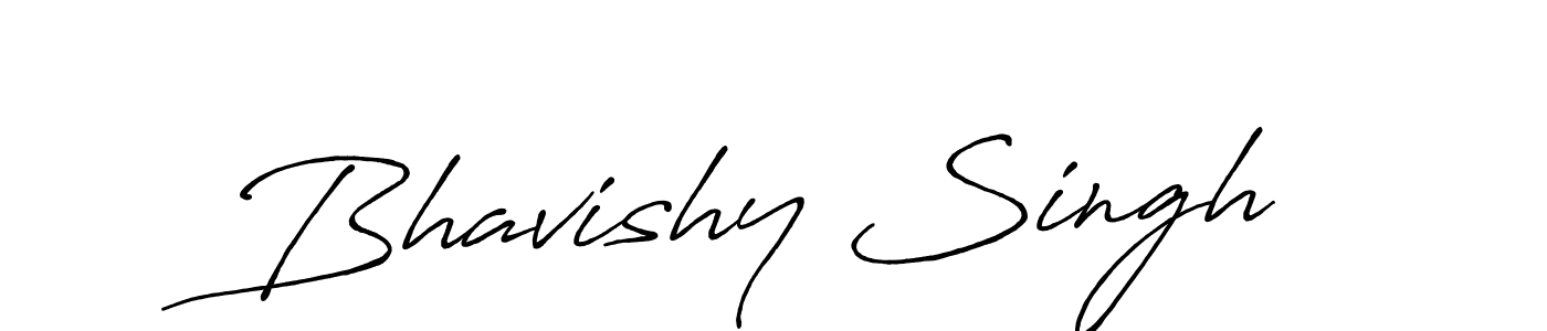 How to make Bhavishy Singh name signature. Use Antro_Vectra_Bolder style for creating short signs online. This is the latest handwritten sign. Bhavishy Singh signature style 7 images and pictures png