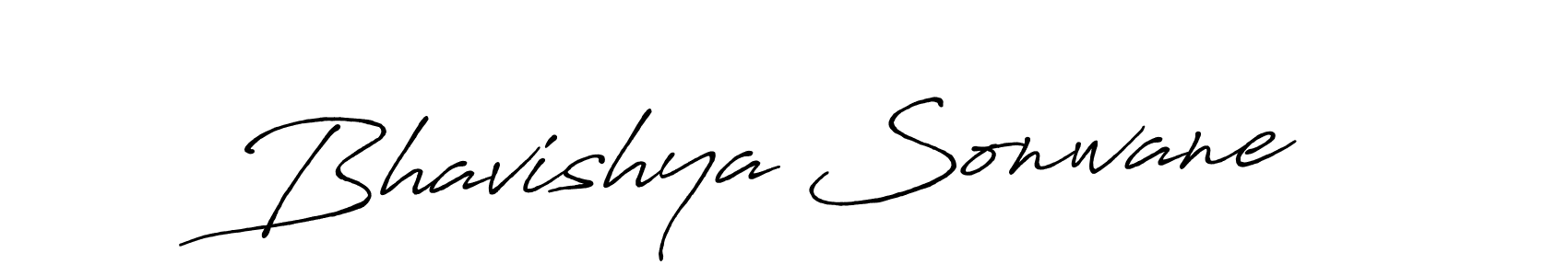How to make Bhavishya Sonwane name signature. Use Antro_Vectra_Bolder style for creating short signs online. This is the latest handwritten sign. Bhavishya Sonwane signature style 7 images and pictures png