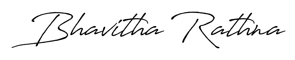 Looking for an artistic signature for Bhavitha Rathna? The Antro_Vectra_Bolder calligraphy style gives a sophisticated flow suitable for business cards and emails. Bhavitha Rathna signature style 7 images and pictures png