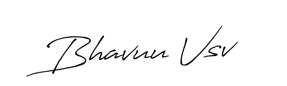 How to make Bhavuu Vsv name signature. Use Antro_Vectra_Bolder style for creating short signs online. This is the latest handwritten sign. Bhavuu Vsv signature style 7 images and pictures png