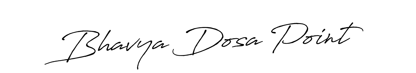 How to make Bhavya Dosa Point signature? Antro_Vectra_Bolder is a professional autograph style. Create handwritten signature for Bhavya Dosa Point name. Bhavya Dosa Point signature style 7 images and pictures png