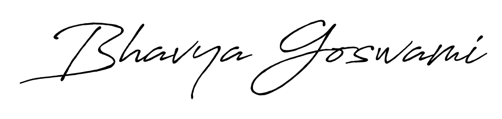 Stand out with a creative autograph for Bhavya Goswami. The Antro_Vectra_Bolder styling blends modern aesthetics with classic signature flourishes. Bhavya Goswami signature style 7 images and pictures png