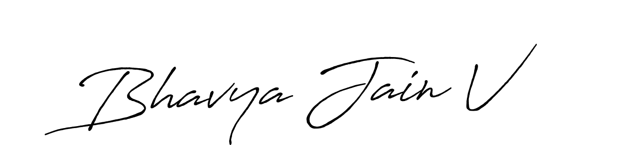 Use a signature maker to create a handwritten signature online. With this signature software, you can design (Antro_Vectra_Bolder) your own signature for name Bhavya Jain V. Bhavya Jain V signature style 7 images and pictures png