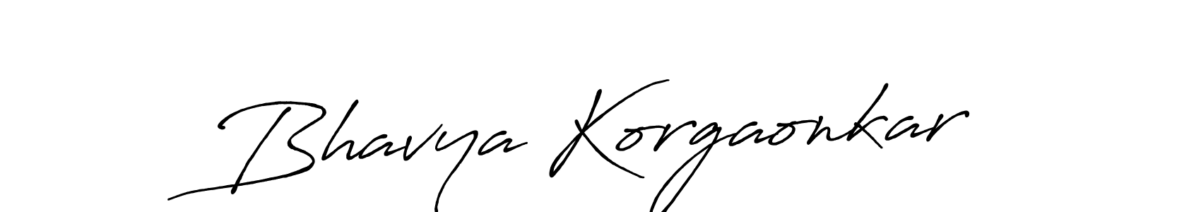 How to make Bhavya Korgaonkar signature? Antro_Vectra_Bolder is a professional autograph style. Create handwritten signature for Bhavya Korgaonkar name. Bhavya Korgaonkar signature style 7 images and pictures png
