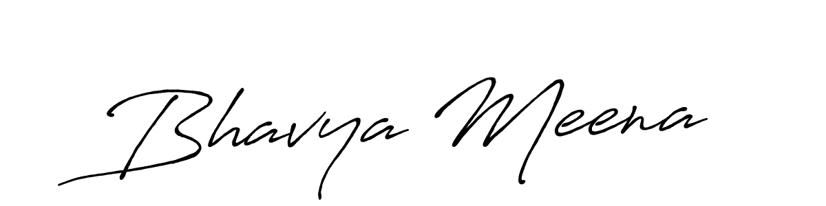 Make a beautiful signature design for name Bhavya Meena. With this signature (Antro_Vectra_Bolder) style, you can create a handwritten signature for free. Bhavya Meena signature style 7 images and pictures png