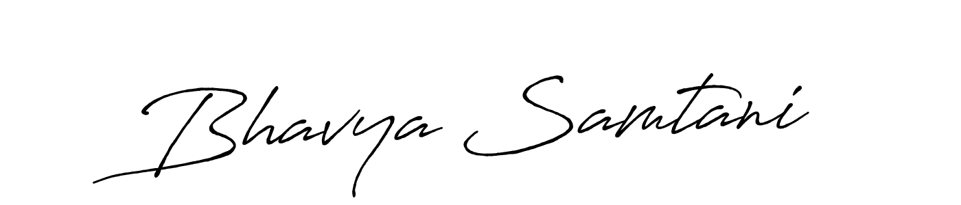 How to make Bhavya Samtani name signature. Use Antro_Vectra_Bolder style for creating short signs online. This is the latest handwritten sign. Bhavya Samtani signature style 7 images and pictures png