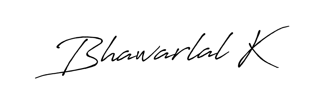 Create a beautiful signature design for name Bhawarlal K. With this signature (Antro_Vectra_Bolder) fonts, you can make a handwritten signature for free. Bhawarlal K signature style 7 images and pictures png