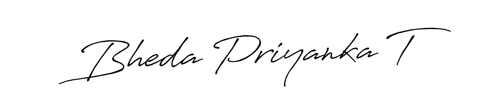 Bheda Priyanka T stylish signature style. Best Handwritten Sign (Antro_Vectra_Bolder) for my name. Handwritten Signature Collection Ideas for my name Bheda Priyanka T. Bheda Priyanka T signature style 7 images and pictures png