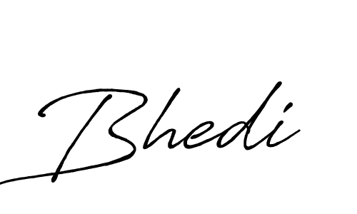 Use a signature maker to create a handwritten signature online. With this signature software, you can design (Antro_Vectra_Bolder) your own signature for name Bhedi. Bhedi signature style 7 images and pictures png