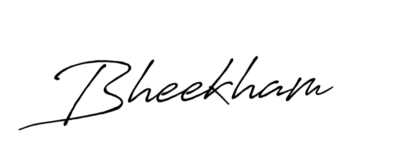 Use a signature maker to create a handwritten signature online. With this signature software, you can design (Antro_Vectra_Bolder) your own signature for name Bheekham. Bheekham signature style 7 images and pictures png