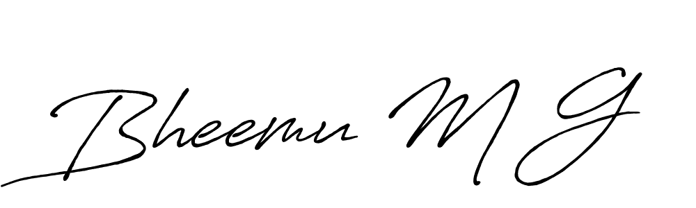 Use a signature maker to create a handwritten signature online. With this signature software, you can design (Antro_Vectra_Bolder) your own signature for name Bheemu M G. Bheemu M G signature style 7 images and pictures png