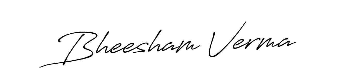 Make a beautiful signature design for name Bheesham Verma. With this signature (Antro_Vectra_Bolder) style, you can create a handwritten signature for free. Bheesham Verma signature style 7 images and pictures png