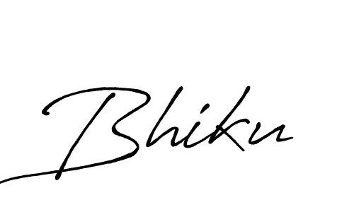 Make a beautiful signature design for name Bhiku. With this signature (Antro_Vectra_Bolder) style, you can create a handwritten signature for free. Bhiku signature style 7 images and pictures png