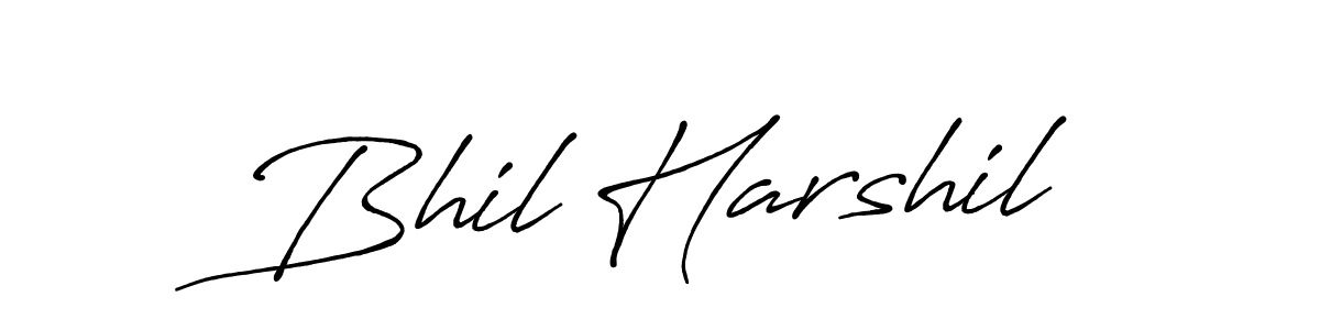 Also You can easily find your signature by using the search form. We will create Bhil Harshil name handwritten signature images for you free of cost using Antro_Vectra_Bolder sign style. Bhil Harshil signature style 7 images and pictures png