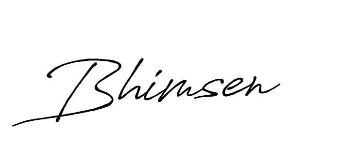 Use a signature maker to create a handwritten signature online. With this signature software, you can design (Antro_Vectra_Bolder) your own signature for name Bhimsen. Bhimsen signature style 7 images and pictures png