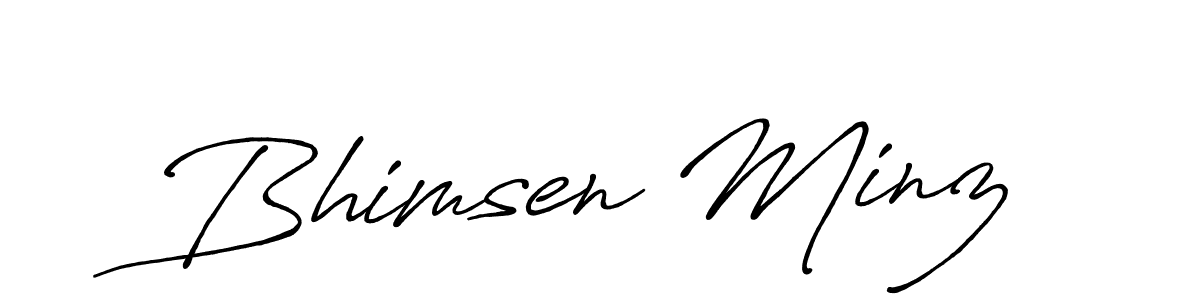 Use a signature maker to create a handwritten signature online. With this signature software, you can design (Antro_Vectra_Bolder) your own signature for name Bhimsen Minz. Bhimsen Minz signature style 7 images and pictures png