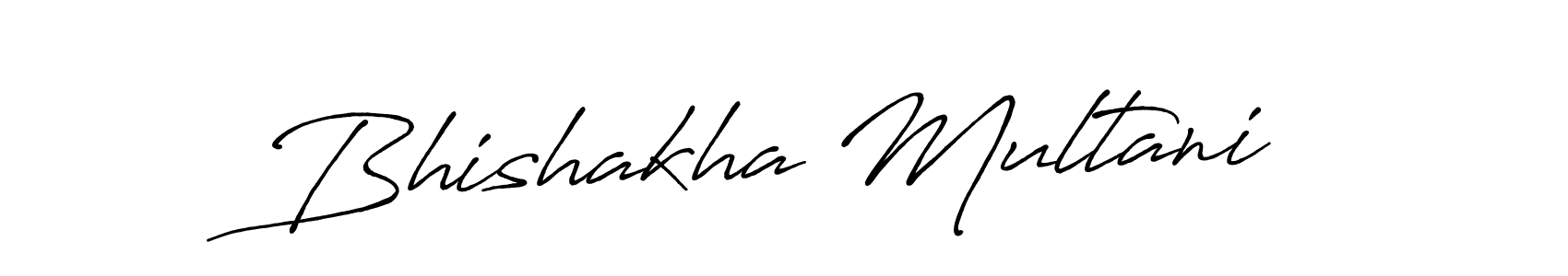Make a beautiful signature design for name Bhishakha Multani. With this signature (Antro_Vectra_Bolder) style, you can create a handwritten signature for free. Bhishakha Multani signature style 7 images and pictures png